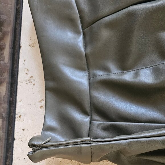 Faux-Leather Pleated Mini Skirt - Picture 7 of 8